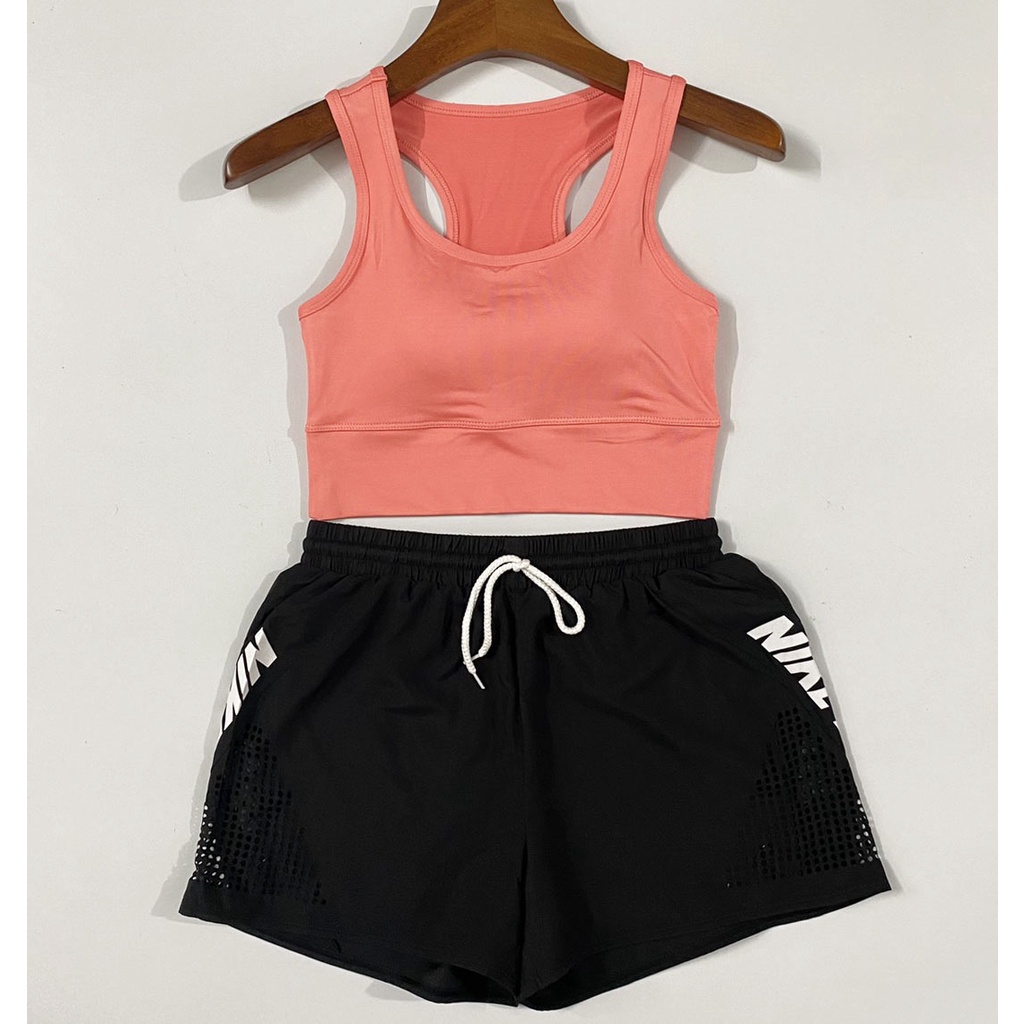 Bộ Tập Thể Thao Nữ - Áo Bra - Quần Short 2 Lớp Phù Hợp Chạy Bộ, Tennis, Cầu Lông, Gym Màu Sắc Trẻ Trung Năng Động