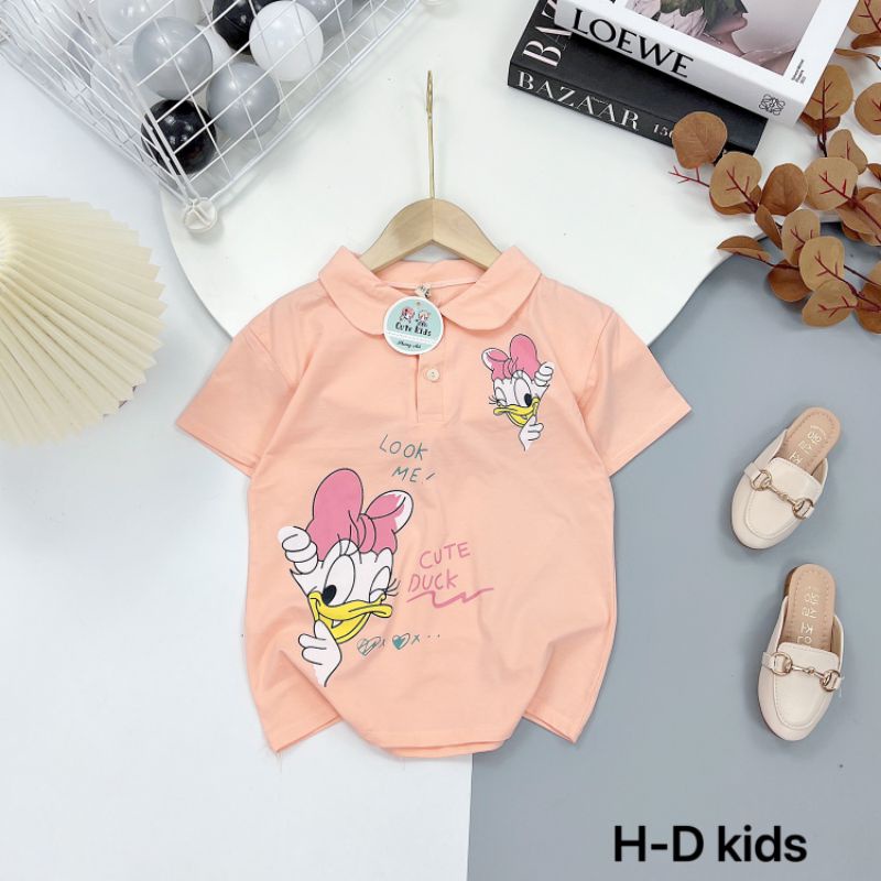 Áo phông có cổ bé gái cute kids donal
