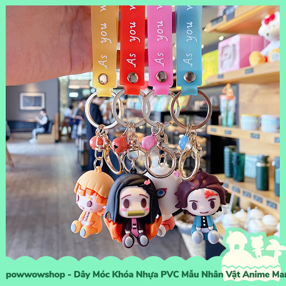 [Sẵn VN - Hỏa Tốc] Dây Móc Khóa Nhựa PVC + Gel Silica Mẫu Nhân Vật Hoạt Hình Anime Manga Kimetsu No Yaiba Baebie