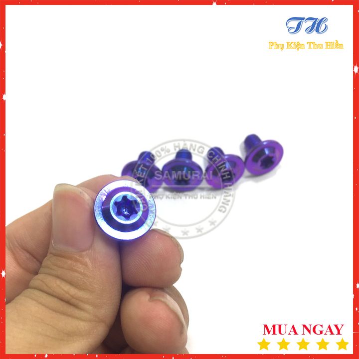 Ốc GR5 6li10 đầu dù nón bảo hiểm, che sên, caste hoặc các vị trí khác cùng kích thước cho nhiều dòng xe