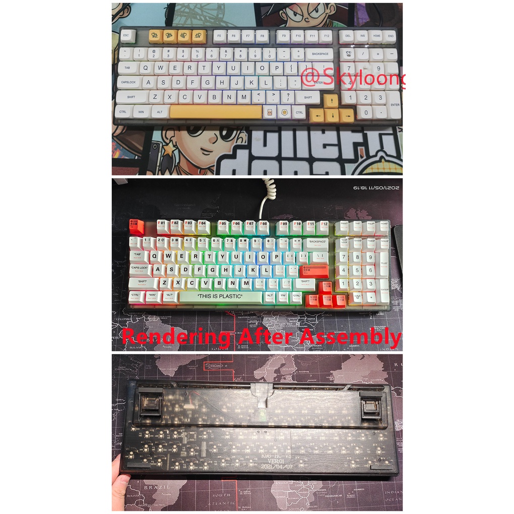 Bàn Phím Cơ Thụy Điển Có Dây Tùy Chỉnh 3 / 5 Chấu Tm980 RGB 98 TM980 Customized 980 Single Hot-swappable RGB