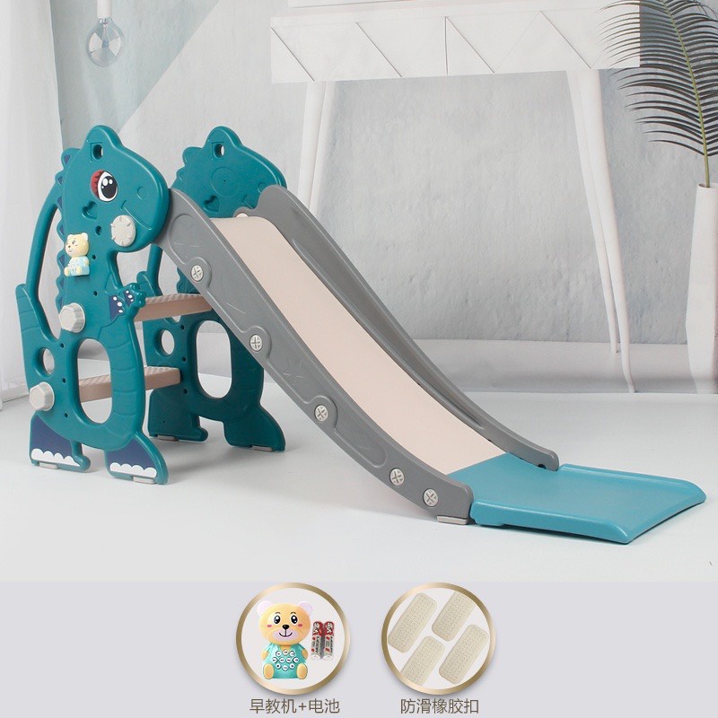 [HỎA TỐC HCM] Cầu trượt cho bé khủng long Mommykids TẶNG KÈM bộ bóng rổ và gấu phát nhạc cho bé yêu