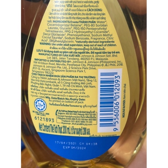 [Chính hãng] Sữa tắm / Dầu gội Johnson’s Baby Chai 200ml - Dùng cho cả mẹ và bé  Date mới