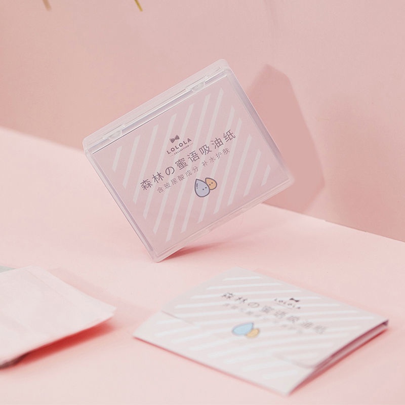 Bảo bối thấm dầu! Giấy thấm dầu LOLOLA kiểm soát dầu trên mặt và trang điểm không thấm nước có thể thay gương