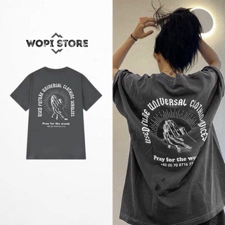 Áo thun tay lỡ pray vải thun cotton form rộng ulzzang unisex