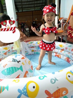 BIKINI CHẤM BI NƠ CHO BÉ ĐỦ SIZE