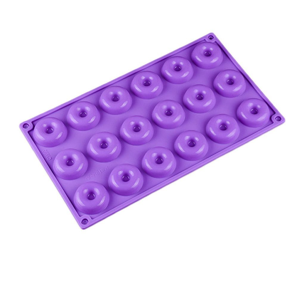 Khuôn Silicone 18 Ô Dùng Làm Bánh Vòng Màu Sắc Ngẫu Nhiên