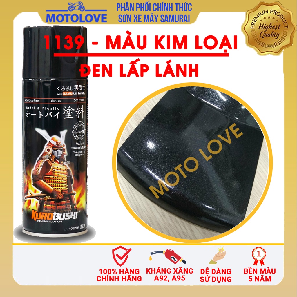 SƠN SAMURAI MÀU ĐEN KIM LOẠI LẤP LÁNH 1139 CAO CẤP NHẬP KHẨU TỪ MALAYSIA.