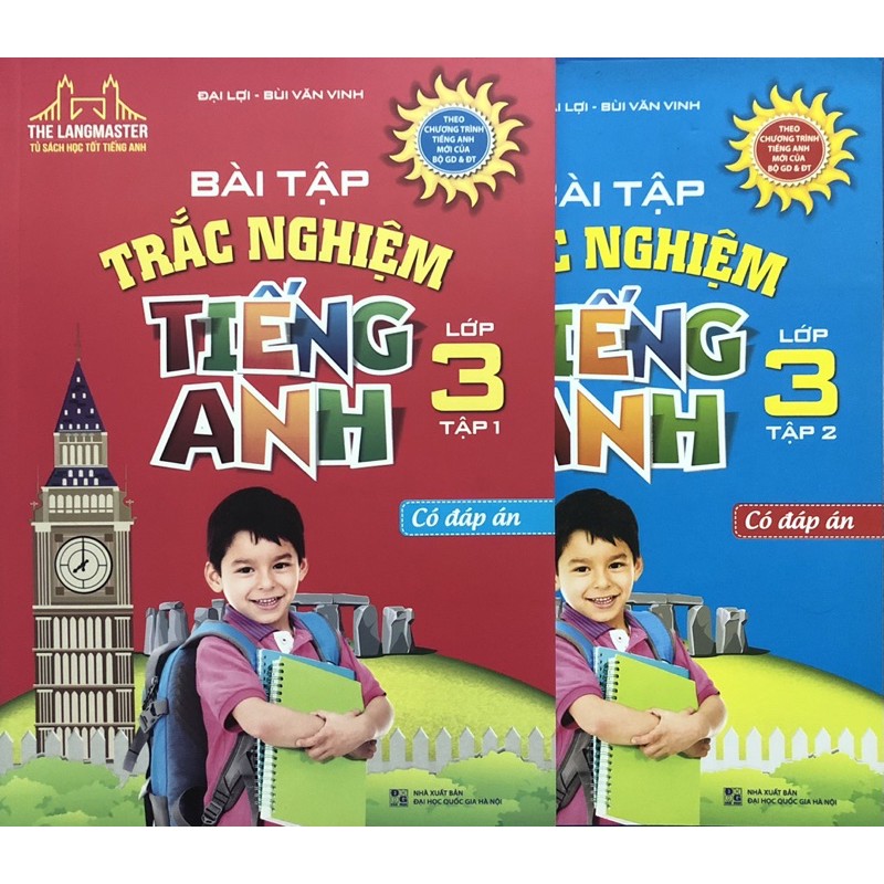 Sách - Bài tập trắc nghiệm tiếng anh lớp 3 (Combo 2 tập)