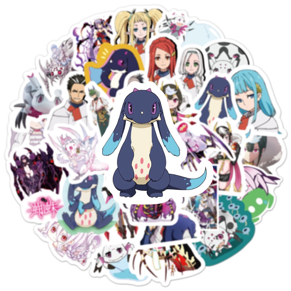 Set 50 miếng dán PVC phong cách phim So I 'M A Spider So What xinh xắn dùng trang trí