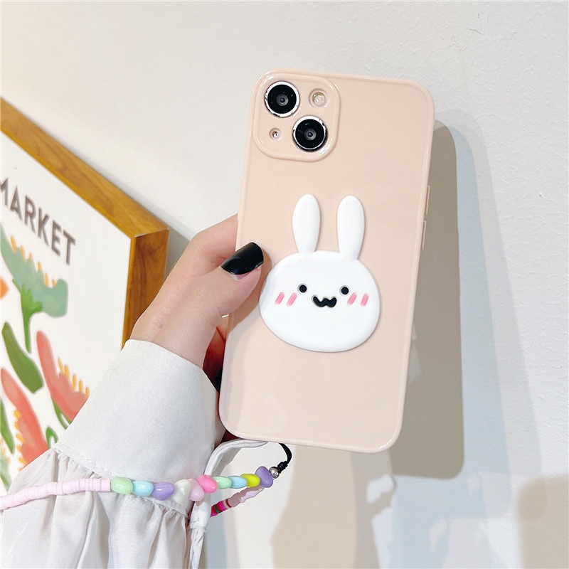 Ốp Điện Thoại TPU Dẻo Họa Tiết Hoạt Hình Chú Gấu/ Thỏ Dễ Thương Chống Rơi Cho IPhone 13 12 11 Pro Max X XS XR 8 7 6 Plus