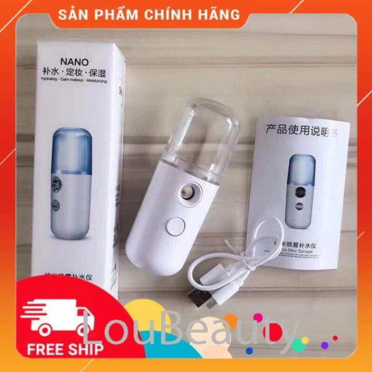 FS Máy Phun Sương Cầm Tay Xịt Khoáng MINI NANO Chính Hãng - Bản Full Phụ Kiện Cáp Sạc