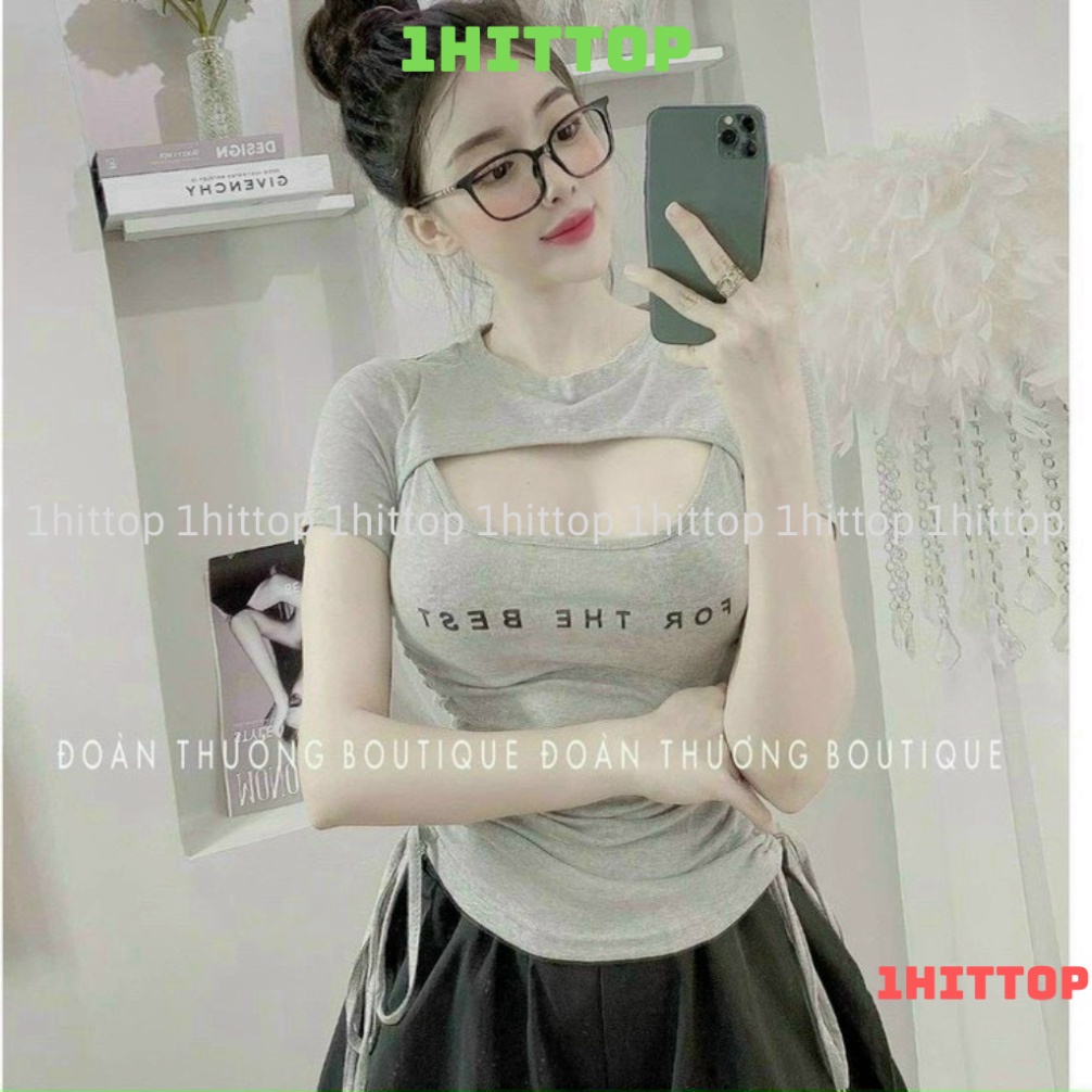 áo thun xẻ ngực rút dây kèm ảnh thật video 1hittop
