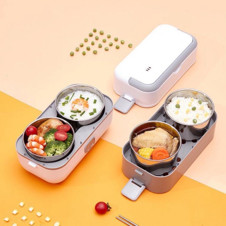 Hộp Cơm Cắm Điện Văn Phòng BUCOOK DFH-C02 Hâm Nóng Thức Ăn 2 Tầng 4 Ngăn Inox Cao Cấp