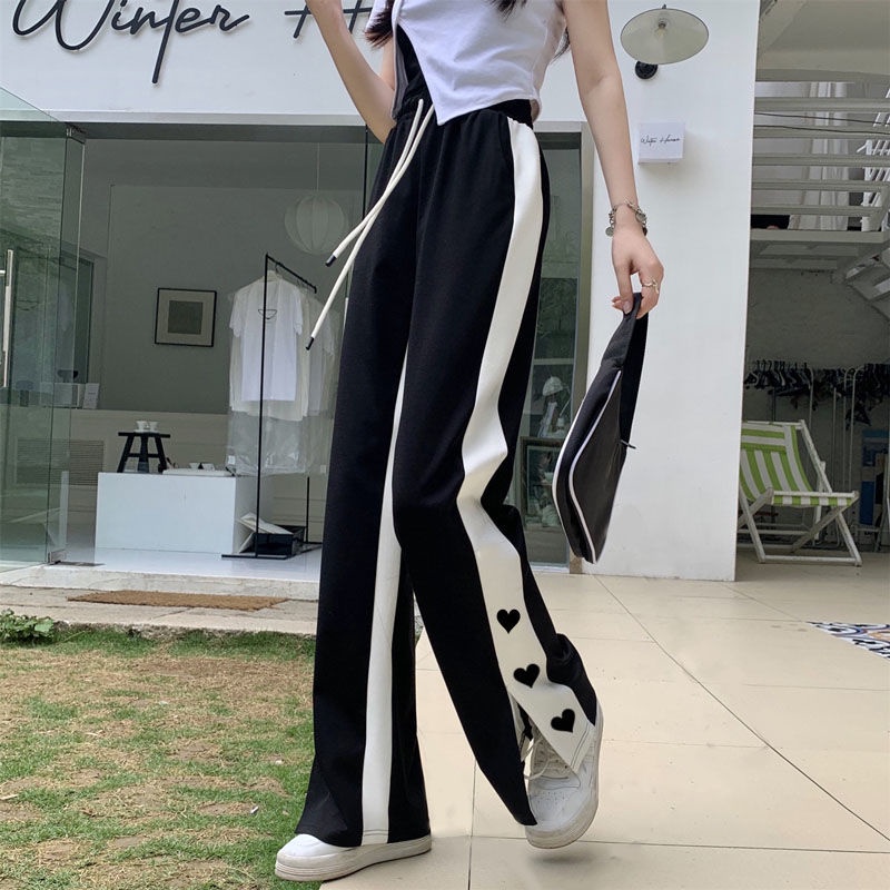 Quần Thể Thao Ống Rộng Màu Đen Thời Trang Mùa Hè Cho Nữ