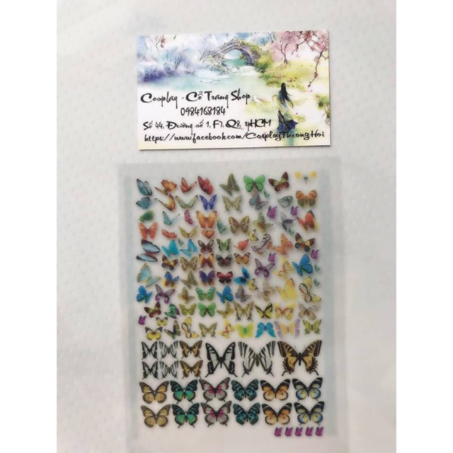 Sticker bướm trang trí resin