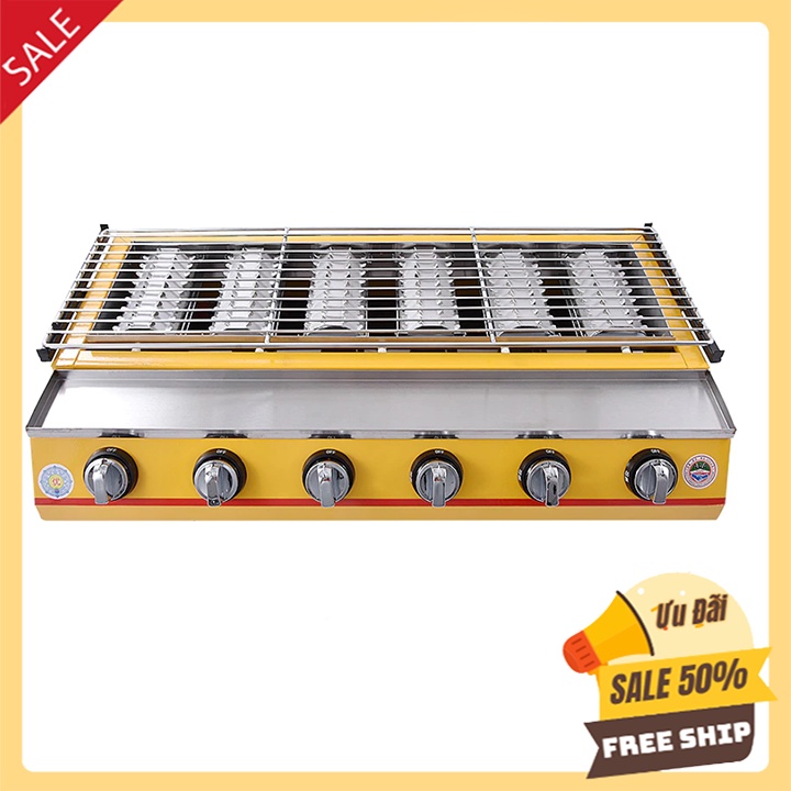 Bếp nướng gas 6 đầu đốt - Bếp nướng BBQ bằng ga 6 trụ ET-K233