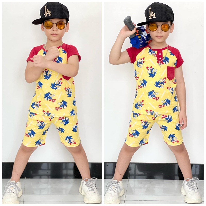 Đồ bộ bé trai - Bộ lửng đùi cotton borip NGHĨA BABY cho bé trai