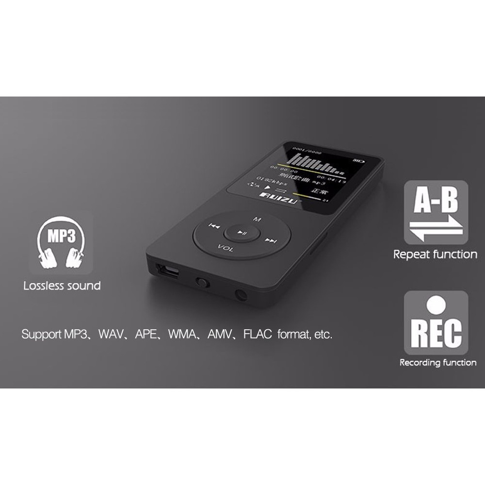 Máy Nghe Nhạc Lossless RUIZU X02 Kèm Tai Nghe HiFi