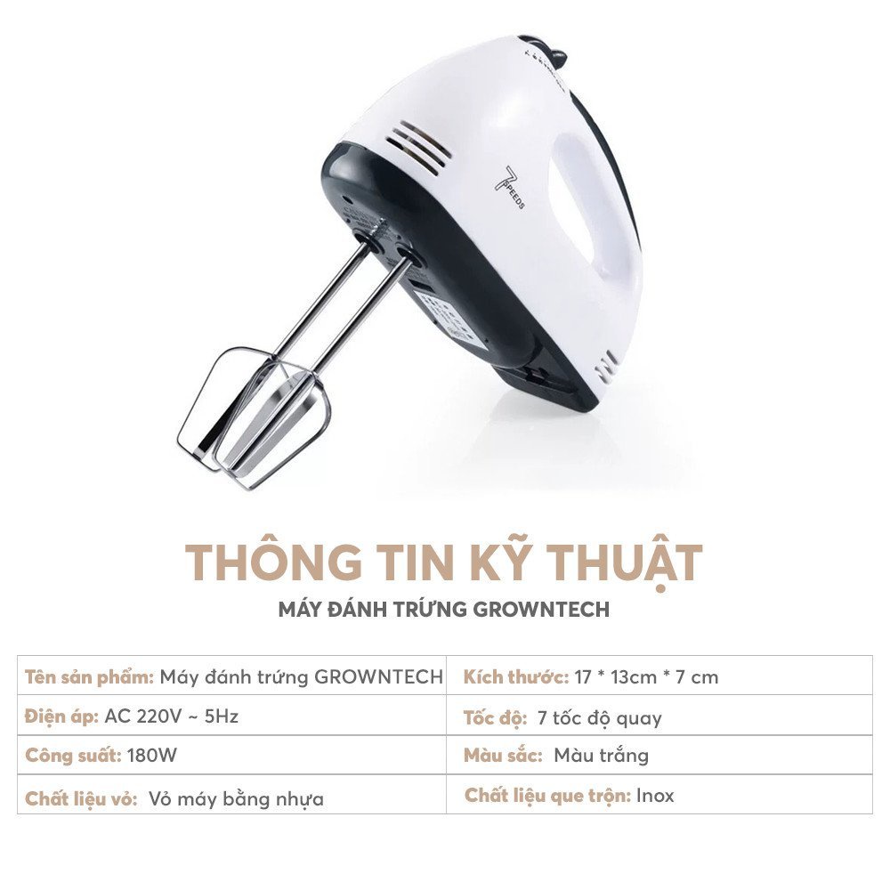 Máy đánh trứng kem bơ cầm tay 7 tốc độ, làm bánh G01