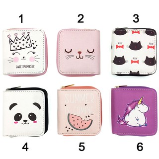 Bóp ví ngắn nữ cartoon họa tiết hoạt hình mèo nhỏ cute dễ thương - Link 7 - Banana Store