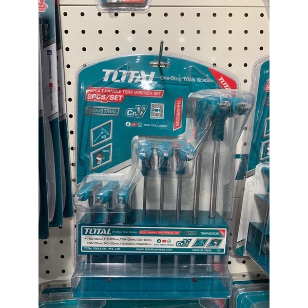 Bộ 8 chìa lục giác bông tay cầm chử T TOTAL THHW80836
