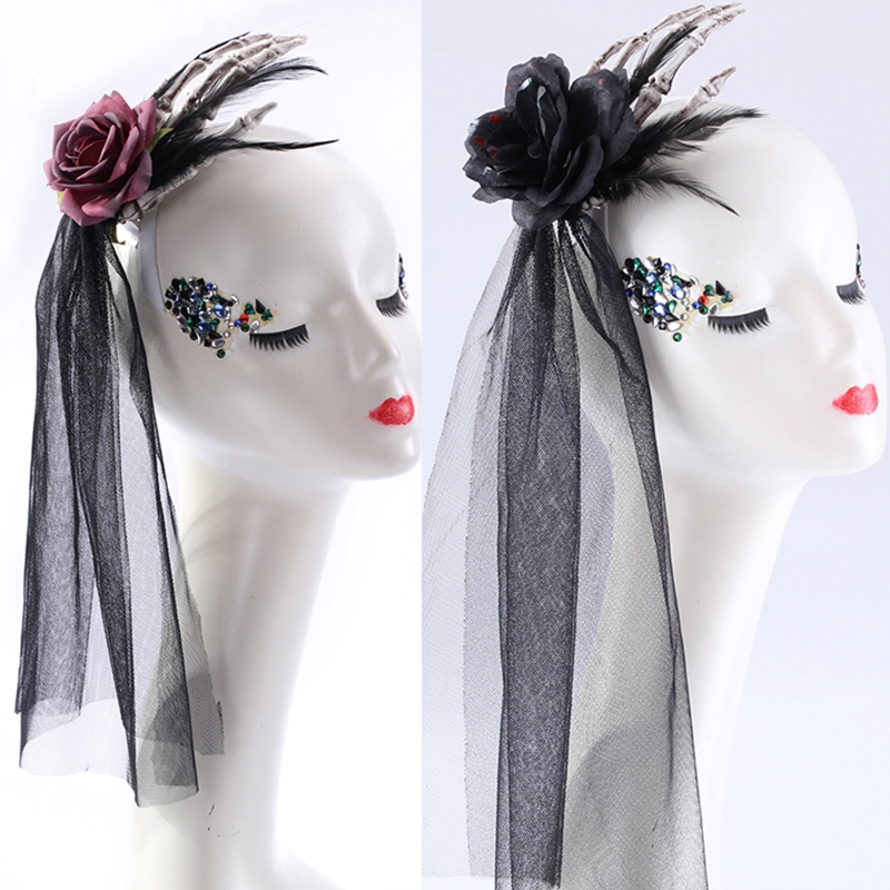 Kẹp Tóc Hình Mạng Che Mặt Phong Cách Lolita Gothic