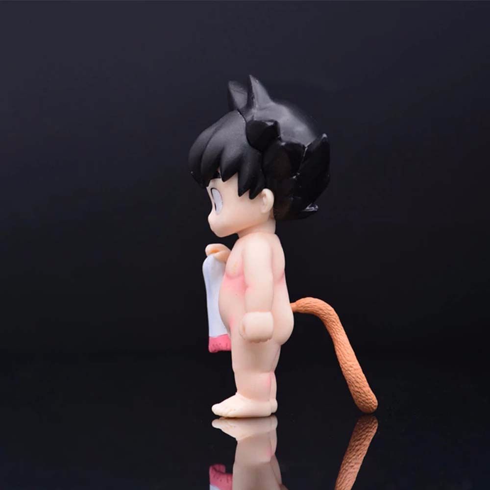 MXMIO Mini Bathing Goku Young Model Statue Sun Wukong Model Dragon Ball Action Figure Ornaments Anime Peripheral Toys Japanese Animation Figure PVC Car Dashboard Toys Car Decoration Towel Monkey King