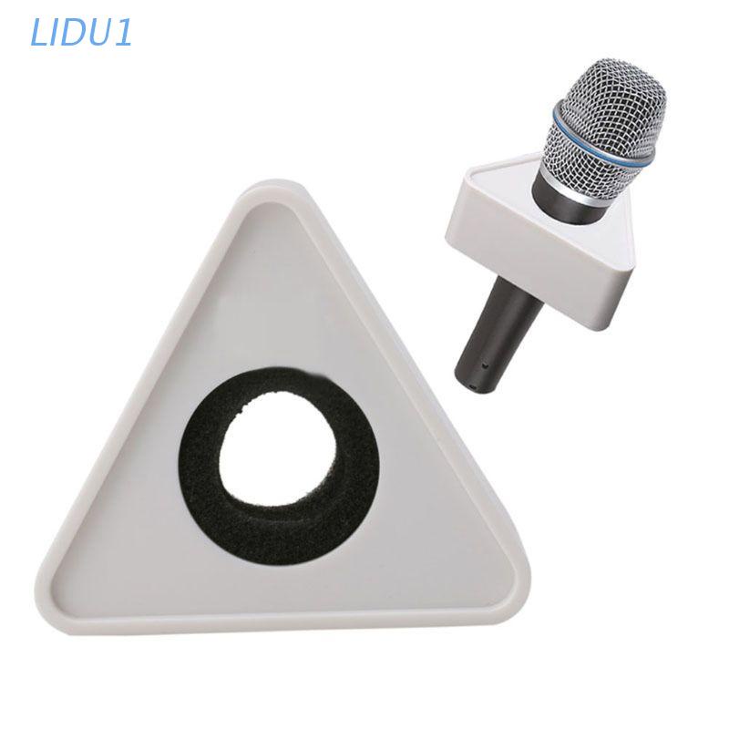Đệm giữ có lỗ gắn micro hình tam giác làm thủ công dùng phỏng vấn TV