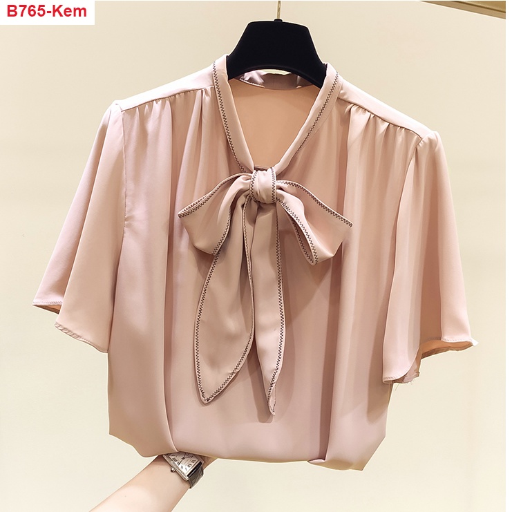 ÁO SƠ MI TAY CÁNH TIÊN VIỀN NƠ SALE LẺ SIZE - B765