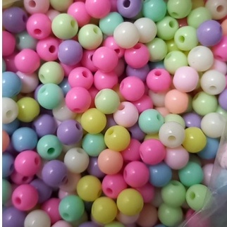10/25/50gam hạt nhựa tròn size 6mm nhiều màu