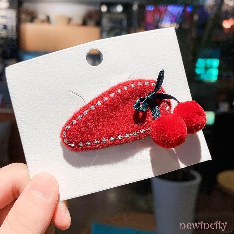 Korean Girls Hairpins Kids Casual Fashion Cute Cherry Durable Air Accessories Barrettes Hairpins