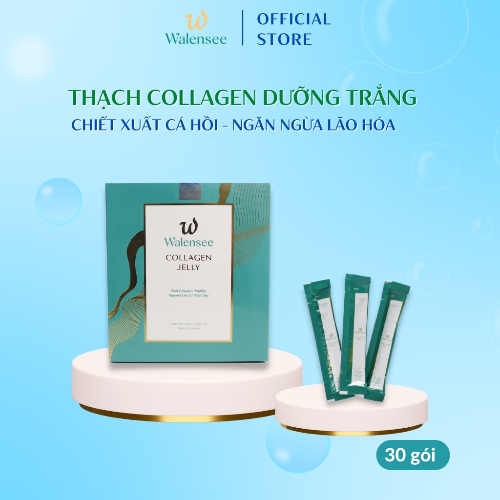 Thạch Collagen Walensee dưỡng trắng, phục hồi da, ngừa lão hóa, thành phần tự nhiên (hộp 30 gói)