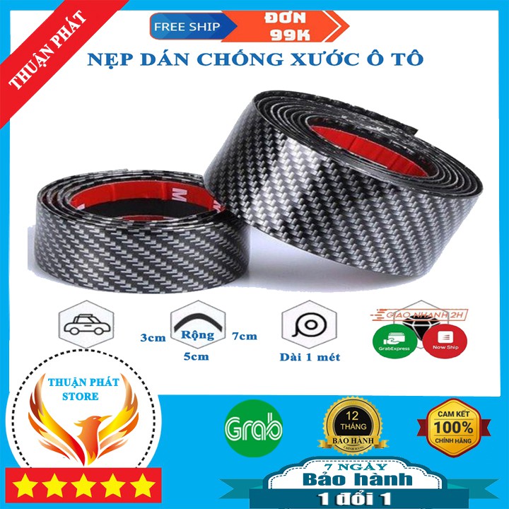 Nẹp cacbon dán chống xước,trang trí bước chân,tạo điểm nhấn cho xe ô tô xe hơi hàng cao cấp