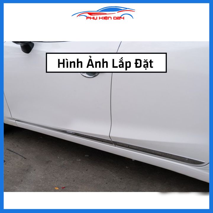 Bộ ốp nẹp sườn Mazda 3 2020-2021-2022-2023 mạ crom bản to trang trí làm đẹp xe
