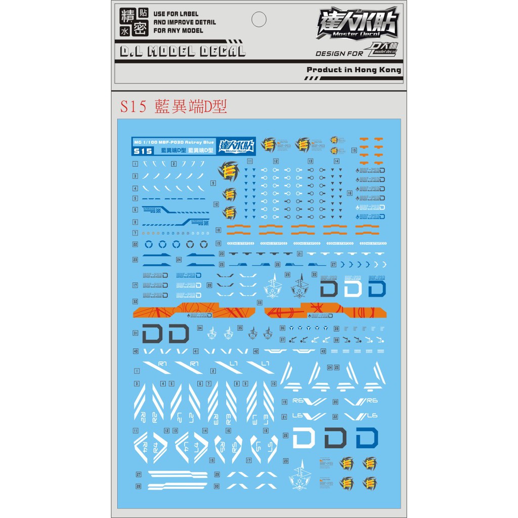 PHỤ KIỆN MÔ HÌNH - DECAL NƯỚC CHO GUNDAM MG 1/100 ASTRAY BLUE FRAME