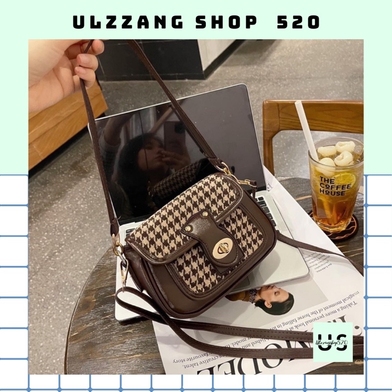 Túi da phối vải trắng thời trang kiểu Hàn Quốc trẻ trung Ulzzangshop520