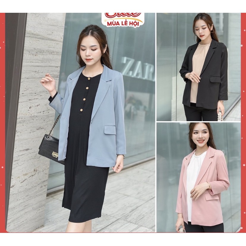 Áo vest Basic Blazer chất trượt Hàn, không nhăn nhàu, hàng thiết kế cao cấp L'amme - Pass áo Basic Blazer còn nguyên mác