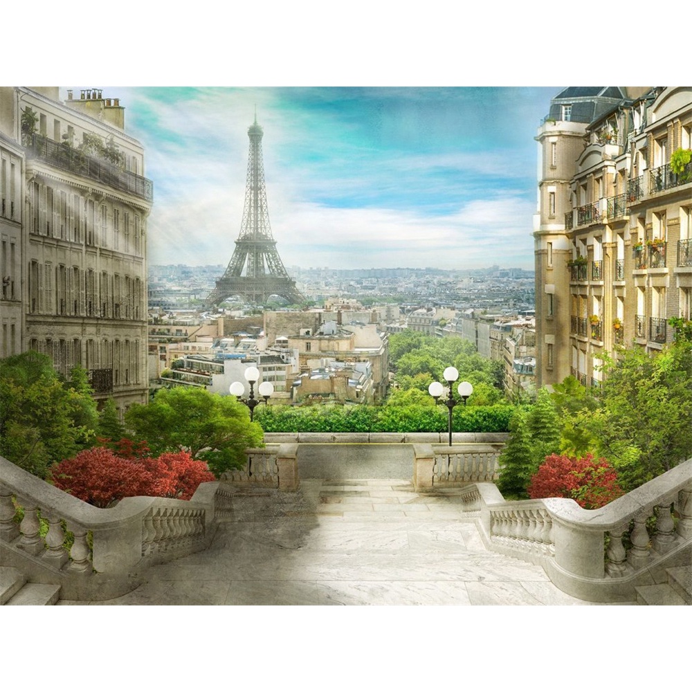 Bộ Tranh Thêu Chữ Thập 11CT DIY Hình Phong Cảnh Paris Đường Phố