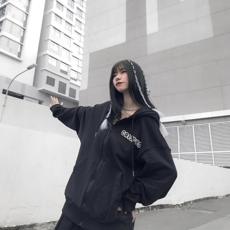 Áo khoác hoodie unisex dáng rộng dưới 85kg nỉ bông cottoN - Áo khoác hoodie CRISPUS