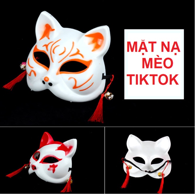 Mặt nạ mèo hóa trang hot tiktok phong cách Nhật