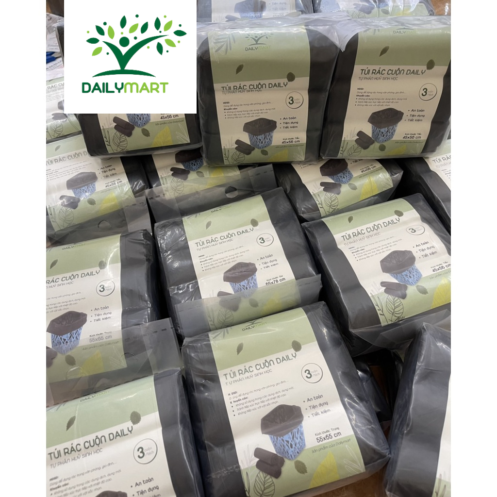 Túi Nilon Bóng Đen Dạng Cuộn Đựng Rác Tự Phân Huỷ TAHUFA/DAILY