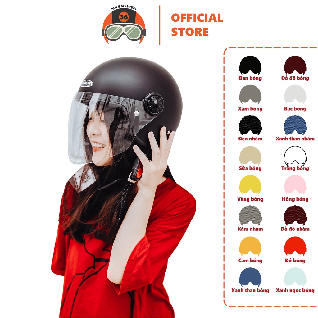 Nón bảo hiểm 3/4 đầu chính hãng SUNDA 228 (nhiều màu)