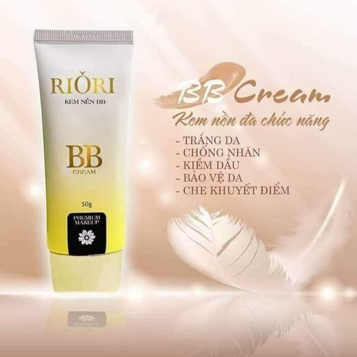 Kem nền che khuyết điểm lâu trôi kiềm dầu Riori BB Cream 50g