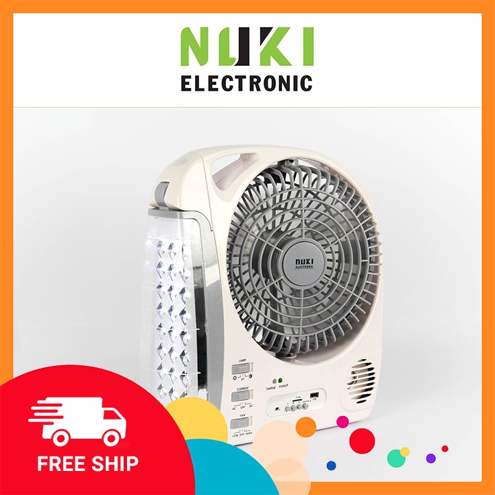 [NOWSHIP - GRAB] Quạt bàn đa năng tích hợp sạc điện năng lượng mặt trời Nuki N283