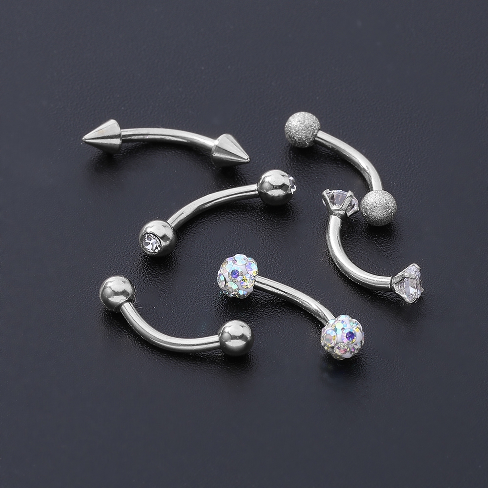 Set 6 khuyên đeo lông mày chất liệu inox sành điệu