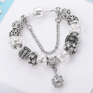 [Sẵn hàng] Vòng tay charm mạ bạc vòng tay nữ DIY tô điểm mũ nhà vua mã OT03