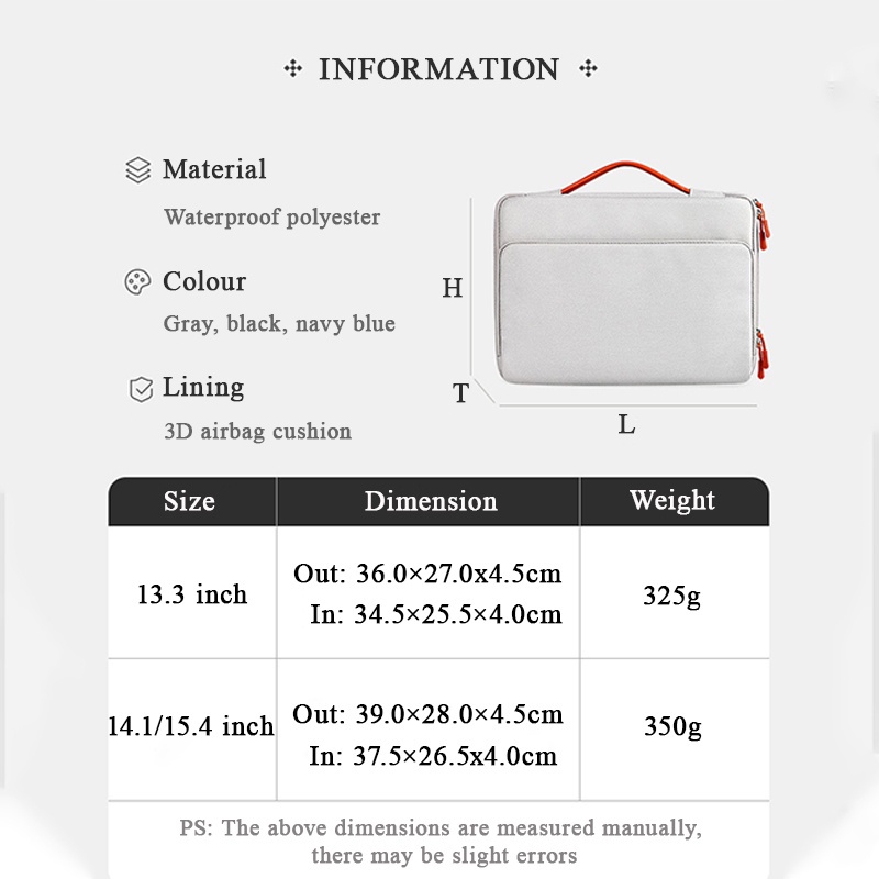 Túi đựng Laptop chống thấm nước siêu nhẹ 13.3 15.4 Inch cho Macbook Air Pro 13 15