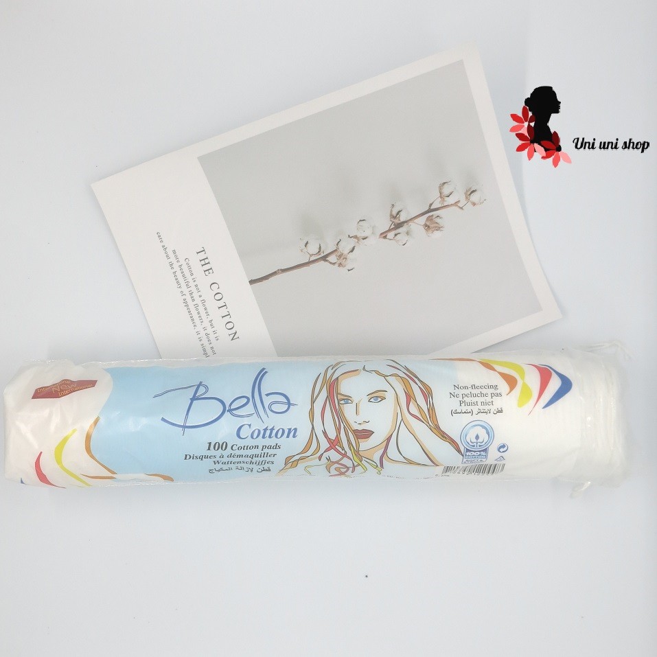 Bông tẩy trang Bella Duo cotton 100 miếng, bông Bella Cotton Premium 120 miếng Hà Lan