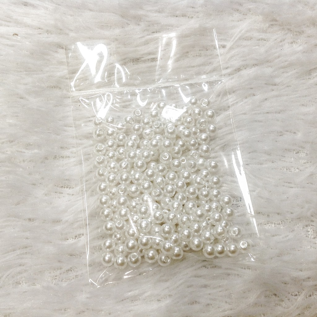 200 hạt cườm nhựa size 4mm tròn nhiều màu hạt xỏ vòng đẹp
